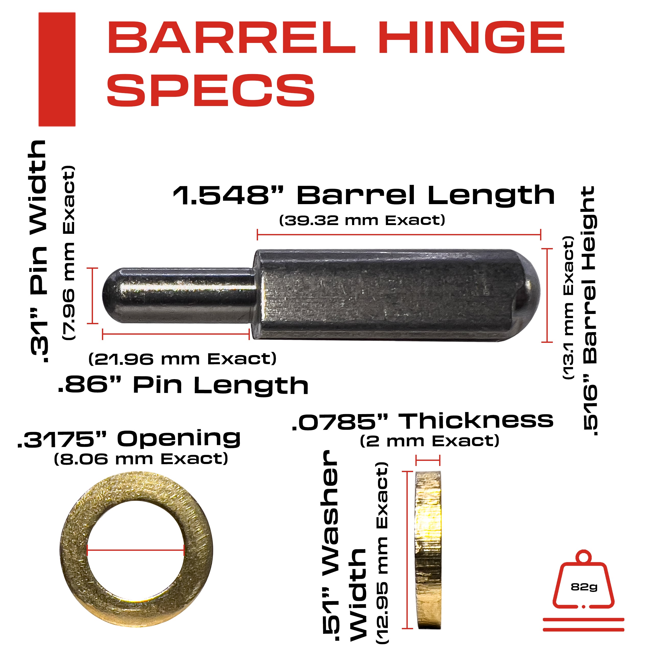 3” Weldable Bullet Hinges – Weld On Barrel Hinges  – 3 Inch x .61 Inch –  Heavy Duty Tear Drop Hinges With Zerk